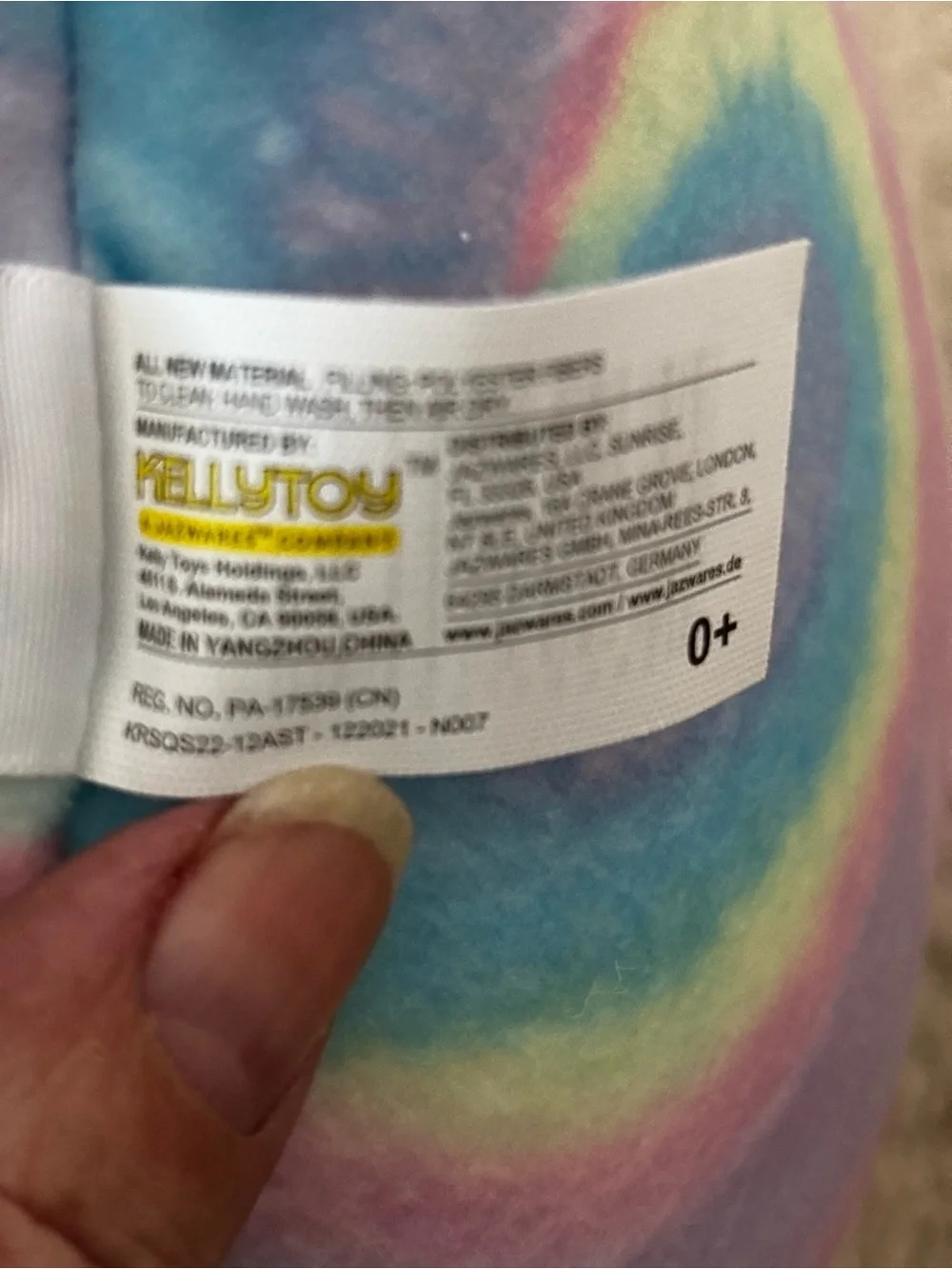 SQUISHMALLOW Vivie the Tie-Dye Pastel Axolotl Plush with Sparkle Gills